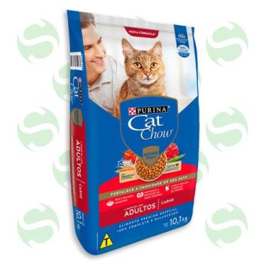 Imagem de Ração Para Gatos Adultos Cat Chow Carne 10,1Kg - Purina