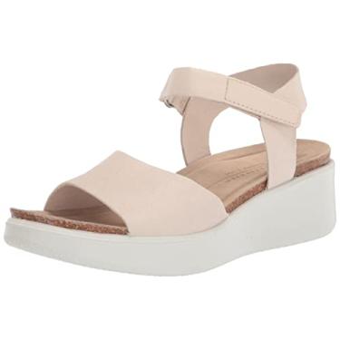 Imagem de ECCO Sandália feminina Flowt Wedge cortiça, Pedra calcária, 6-6.5