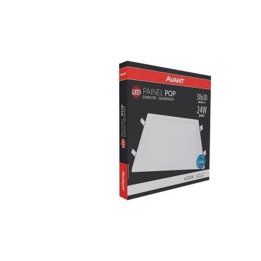 Imagem de Plafon Painel Avant Led 30cm Quadrado Embutir 1680 Lumens 6,5K 24W Bivolt