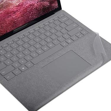 Imagem de xisiciao Capa de teclado de tamanho completo para descanso de mão Microsoft Surface Laptop 3/4/5 almofadas de palma de 13,5 polegadas, protetor de filme para evitar manchas para laptop layout dos EUA (transparente para laptop 3/4/5).