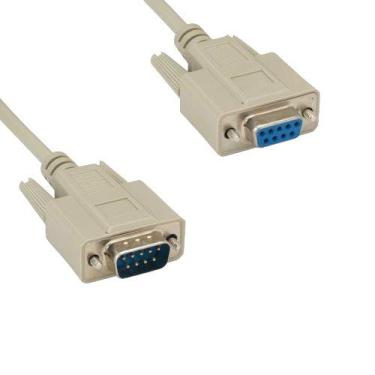 Imagem de KENTEK Cabo de extensão serial de 9 pinos FT DB9 RS-232 28 AWG macho para fêmea M/F moldado reta D-sub porta bege para PC Mac Linux dados