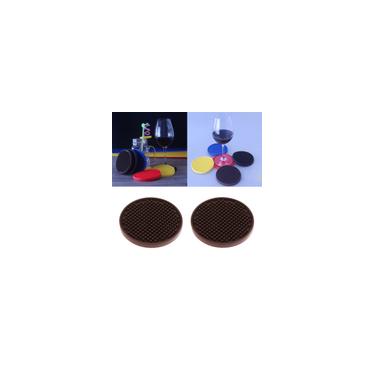 2x Porta-copos Redondos Para Copos De Bebida Em Borracha Macia Copo Isolado Caneca Almofada Placemat Marrom