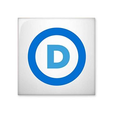 Imagem de Emblema Americano Partido Democrático Azulejo de cerâmica azul brilhante Decalque de pedra adornada tijolo vitrificado