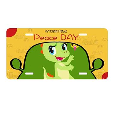 Imagem de DIYthinker Placa de carro Dinosaur Kingdom Love You Decoração de carro Dia da Paz