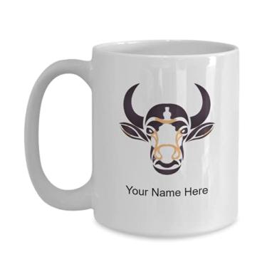Imagem de Caneca personalizada com logotipo Gaur, xícara de café com logotipo Gaur, ideia de presente com logotipo Gaur, copo personalizado com logotipo Gaur, caneca de café de 425 g
