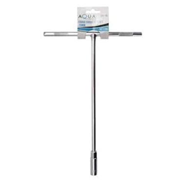 Imagem de Aquatools Chave Soquete Tipo T 10mm Hexagonal Cromada 25cm Ferramenta Manual Profissional