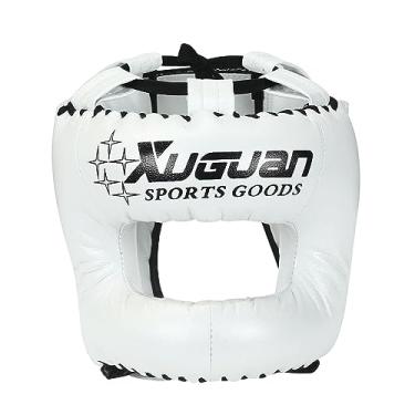Imagem de Colaxi Capacete de Muay Thai Kickboxing Capacete à prova d'água para crianças, adultos, protetor de cabeça, protetor facial para, BRANCO, eu
