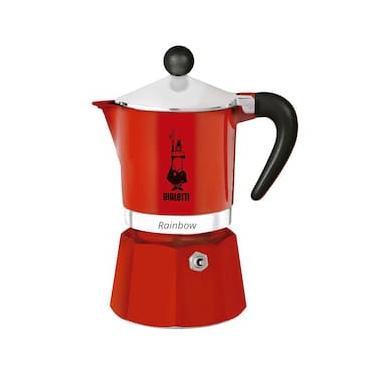 Imagem de Cafeteira Italiana Bialetti Rainbow em Alumínio 3 Xícaras - Vermelha