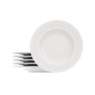 Imagem de Conjunto com 6 Pratos Rasos Tramontina Ingrid em Porcelana 27 cm - Branco