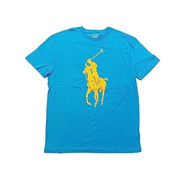 Imagem de POLO RALPH LAUREN Camiseta Red Big Polo Pony Cursive Logo 1967, Azul-petróleo com pônei laranja, G