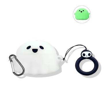 Imagem de SKPY Capa robusta à prova de choque com design de desenho animado 3D compatível com JBL Vibe Beam/Vibe 200TWS silicone macio com mosquetão anel antiperda para meninos, meninas, mulheres e homens