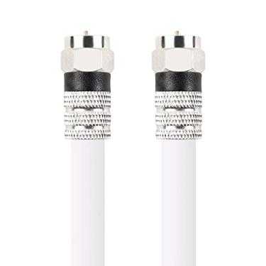 Imagem de Cabo Coaxial Digital Postta CL2 Quad Shielded branco RG6 com conectores F-Male, Branco, 10FT