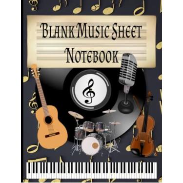 Imagem de Caderno de folha de música em branco: caderno de música