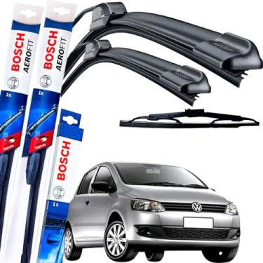 Imagem de Palheta Limpador Parabrisa Bosch Aerofit Par de Palheta Limpadora Dianteiro + Traseiro VW FOX GANCHO 2009 À 2012