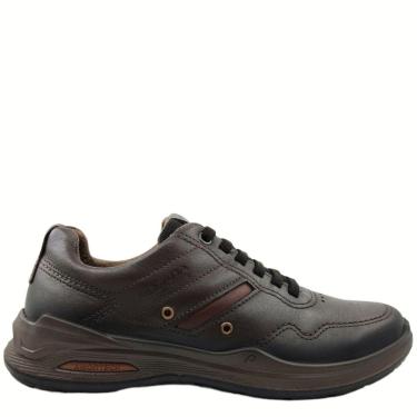 Imagem de Sapatênis Masculino em Couro Casual Dia a Dia Calce Fácil Amortech Pegada 110505-Masculino