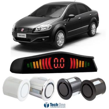Imagem de Sensor De Estacionamento Ré Display Led Fiat Linea - Tech One, Preto F