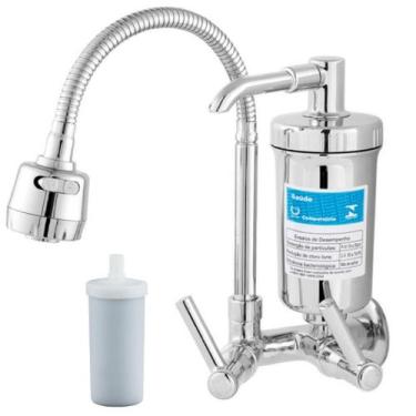 Imagem de Torneira Gourmet Com Filtro Parede 1/4 Volta + 1 Refil Extra - Olimar