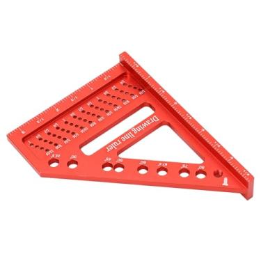 Imagem de Régua Triangular de Liga de Alumínio, Quadrado para Carpintaria Com 0 a 90 Graus para Tarefas de Construção de Engenharia, ângulos Precisos