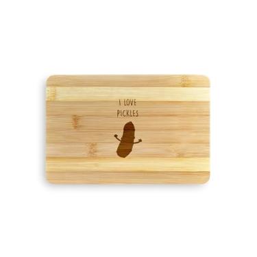 Imagem de Tábua de cortar pickles, I love pickles, tábua de corte de bambu, ideia de presente de inauguração de casa, aniversário, ideia de presente de Natal (Grande (45 x 30 cm))