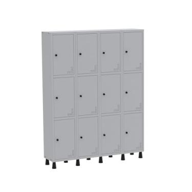 Imagem de Roupeiro Aço Light 4v 12 Portas Gr304/12 Cinza
