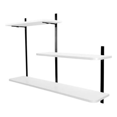 Imagem de Nicho Prateleira Parede Leeds Decoração - Loja da Isa, Preto/Branco