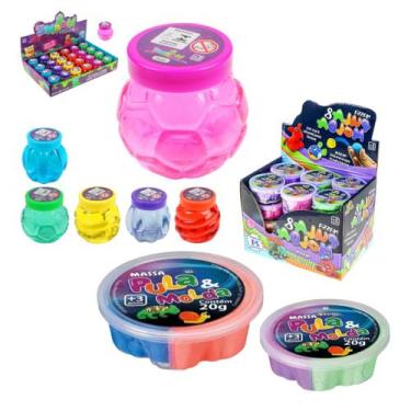 Imagem de Kit Brinquedo interativo 2 Massas Pula e Molda Animadas Diversão Sem L