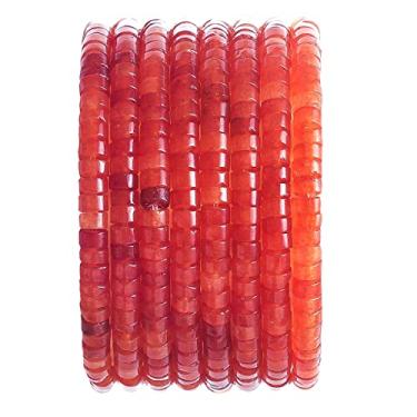 Imagem de Contas espaçadoras de pedra de ágata vermelha natural 4 x 2 mm 38 cm/str plana redonda solta tampas semipedras preciosas para fazer pulseiras colar