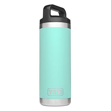 Imagem de YETI Garrafa Rambler de 530 ml, isolada a vácuo, aço inoxidável com tampa de transporte triplo, seafoam