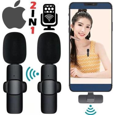 Imagem de Microfone de Lapela Duplo Sem Fio Compatível Com iOS Lightning Univers