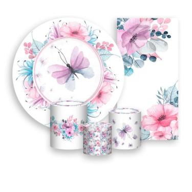 Imagem de Kit Painel De Festa + Trio Capa Cilindro + Faixa Veste Fácil - Borbole