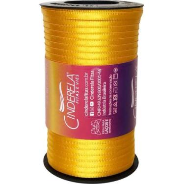 Imagem de Fita de Cetim 04MM 100M Amarelo Ouro - Cinderela