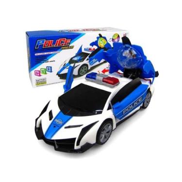 Imagem de Carrinho Policia Anda Emite Luz E Som Gira 360 Graus. - DM TOYS