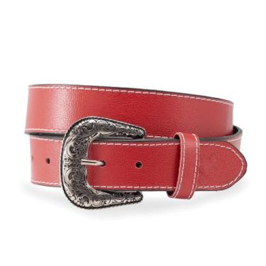 Imagem de Cinto Feminino em Couro Liso Fivela Country Varias Cores Pampas Countr