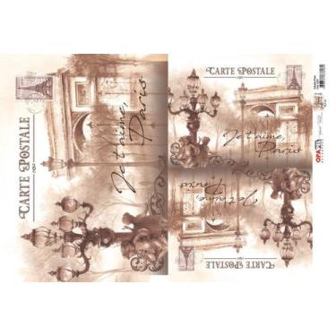 Imagem de Papel Decoupage Opapel 30x45cm 2478 - Cidades Paris Opa