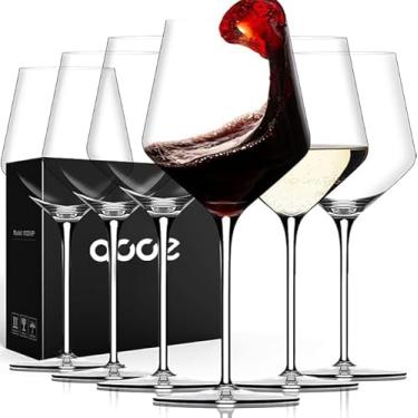 Imagem de LUNA & MANTHA Conjunto de 6 taças de vinho tinto, taças bordô sopradas à mão - ultrafinas, leves para a melhor degustação de vinho, 510 g, presentes perfeitos para o dia dos namorados, aniversário,