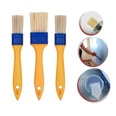 Imagem de Kit Com 3 Peças Trincha Pincel Para Pintura Tinta Latex Acrilica Pared
