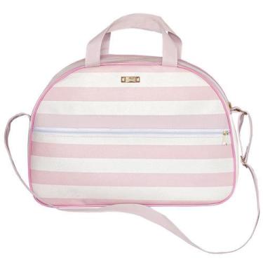 Imagem de Bolsa Maternidade Listrada Rosa GG - Talismã