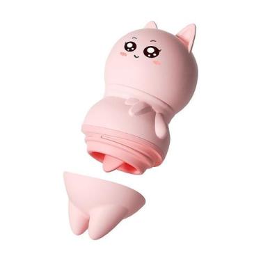 Imagem de Vibrador em forma de gatinho com lingua estimuladora de clitoris clito