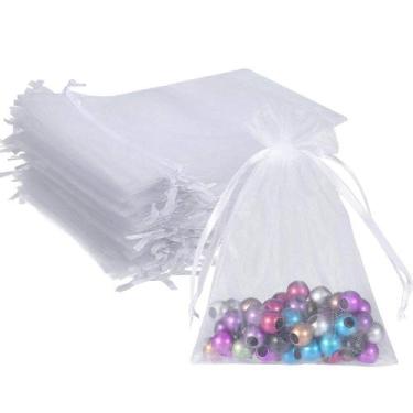 Imagem de Sacos de Organza Brancos Wudygirl (100 Peças) - 13x18cm - Ideal para L