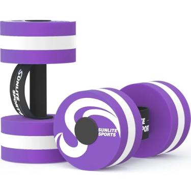 Imagem de Sunlite Sports Halteres para exercícios de piscina, equipamentos aeróbicos aquáticos, halteres de espuma EVA de alta densidade com tira de alça, terapia aquática, fitness na piscina, exercício