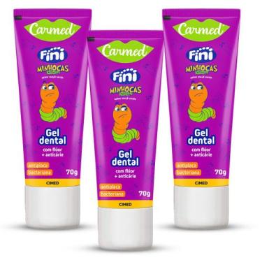 Imagem de Kit 3 und Gel Dental Carmed Fini Minhocas 70g - CIMED