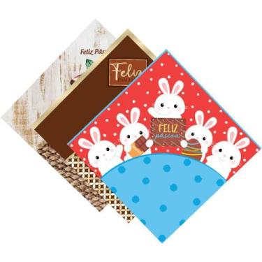 Imagem de Embalagem P/OVO de Páscoa 44X44CM Feliz Páscoa SORT PCT C/ 05 - Packpe