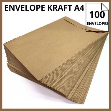 Imagem de Envelope pardo papel kraft para a4 documentos curriculo escritorio 100
