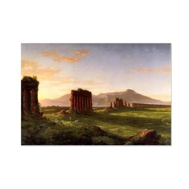 Imagem de FLUCK famosas pinturas a óleo reprodução, campanha romana pinturas a óleo grandes e modernas galeria de paisagens envolvidas obras de arte giclée20 x 30 cm (8 x 12 in) sem moldura