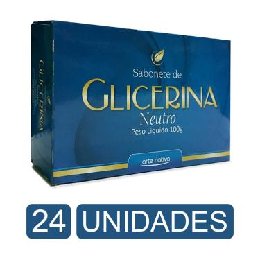 Imagem de Kit 24x sabonete de glicerina neutro suave a base de óleo vegetal limpa delicadamente a pele 100g