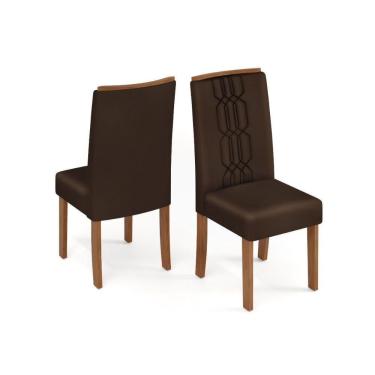 Imagem de Cadeira De Cozinha Zoe Kit 2 Un Freijó Suede Moca Marrom