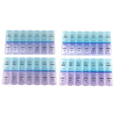 Imagem de Kit 4 Caixa Porta Comprimidos Organizador Remédios 7 Dias Da