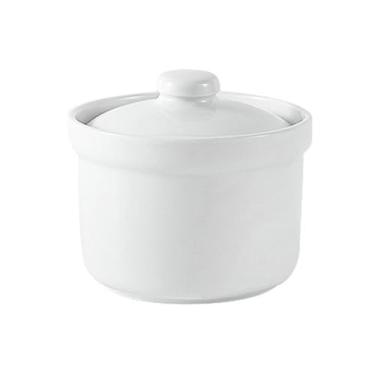 Imagem de Panela de ensopado de cerâmica binaural com tampa, suplemento de ninho de pássaro à prova d'água - tampa única reta de 600 ml