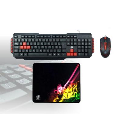 Imagem de Kit Teclado E Mouse Gamer KG-03R Nemesis Start 2.0 Preto E Vermelho Ma