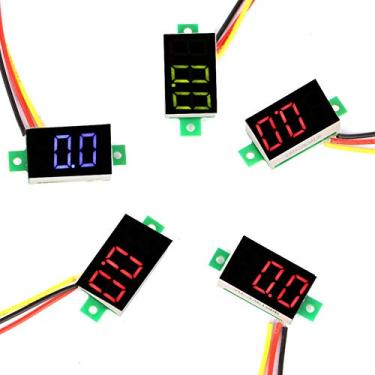 Imagem de 5pcs LED Volt Meter, DC 0-100V Painel de Voltímetro de Três Fios para Monitor de Tensão